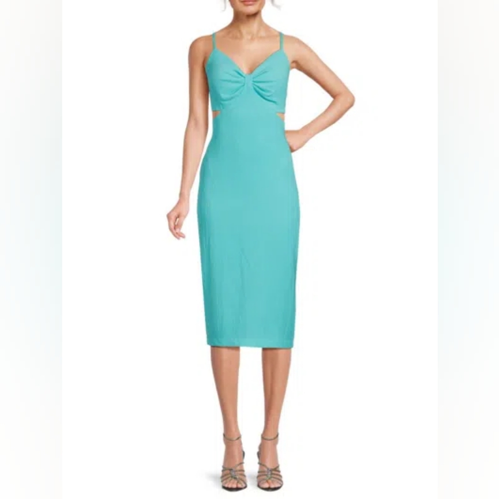Blue Sleeveless Bodycon Cocktail Dress